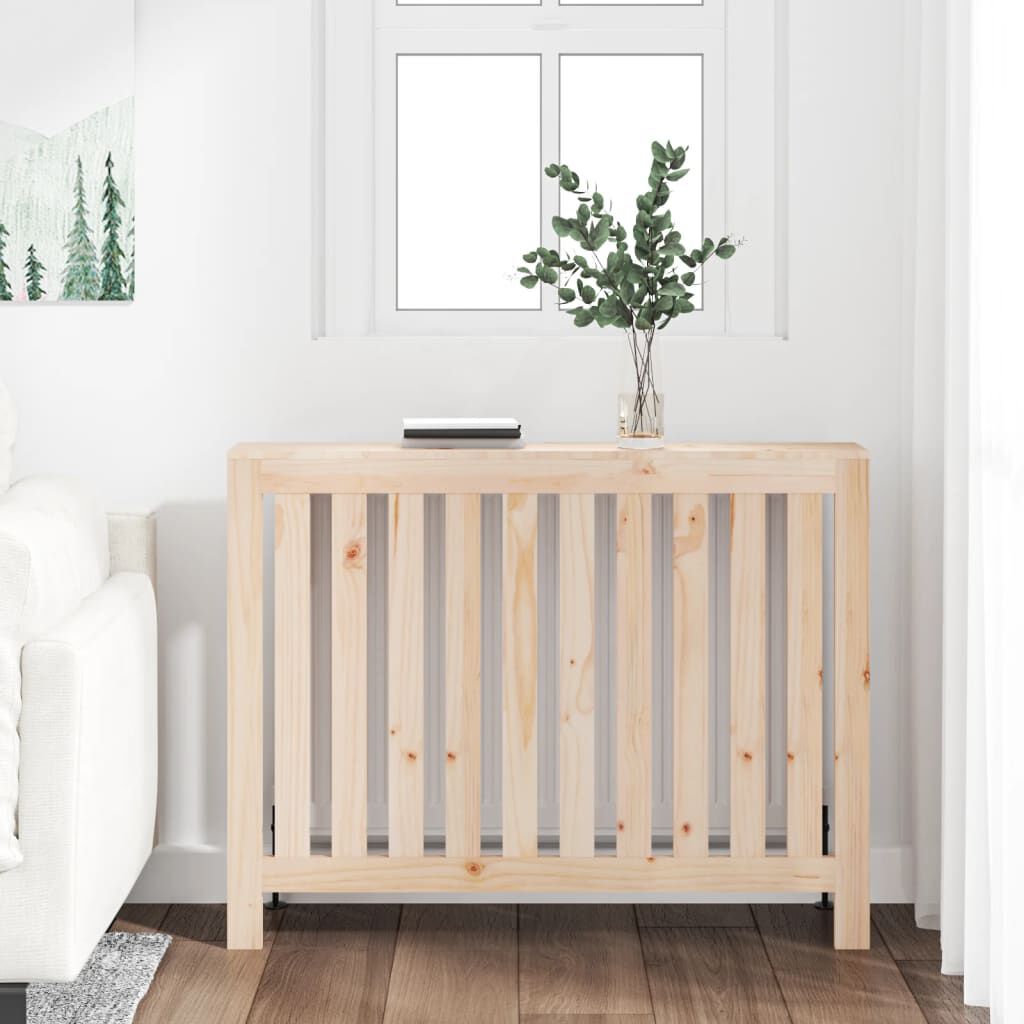 vidaXL Radiator Cover 108.5x19x84 cm Solid Wood Pine
