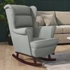 vidaXL Rocking Chair Wingback Light Grey Velvet and Solid Wood