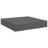 vidaXL Floating Wall Shelves 2 pcs High Gloss Grey 23x23.5x3.8 cm MDF