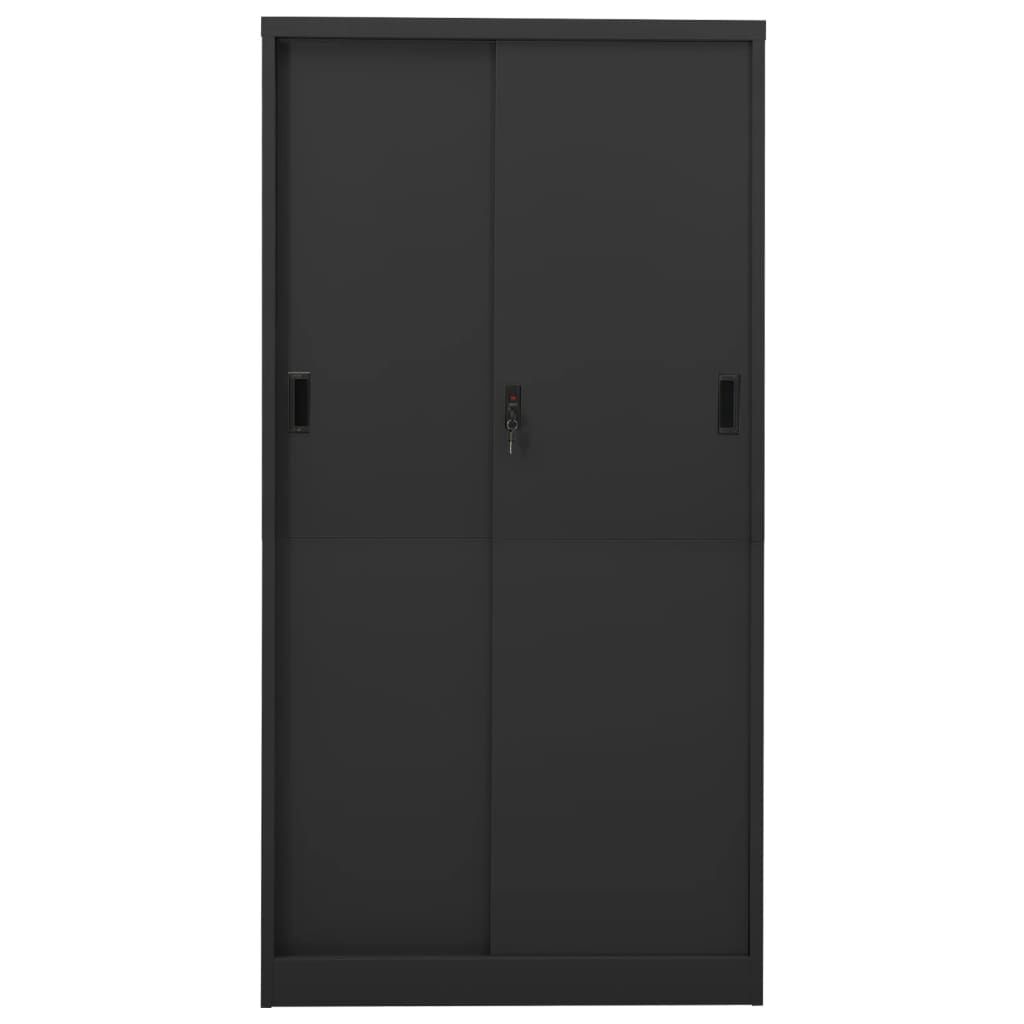 vidaXL Office Cabinet with Sliding Door Anthracite 90x40x180 cm Steel