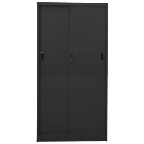 vidaXL Office Cabinet with Sliding Door Anthracite 90x40x180 cm Steel