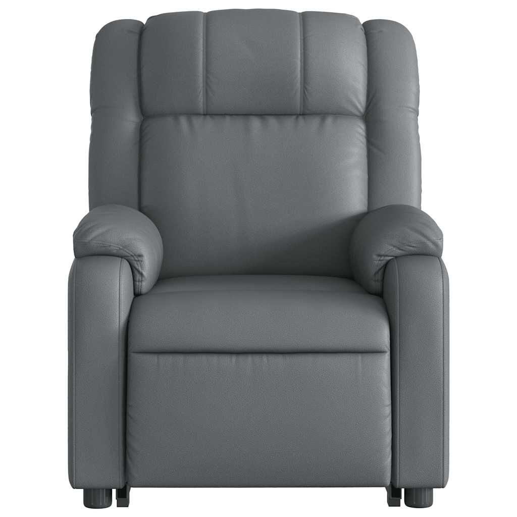 vidaXL Electric Stand up Massage Recliner Chair Grey Faux Leather