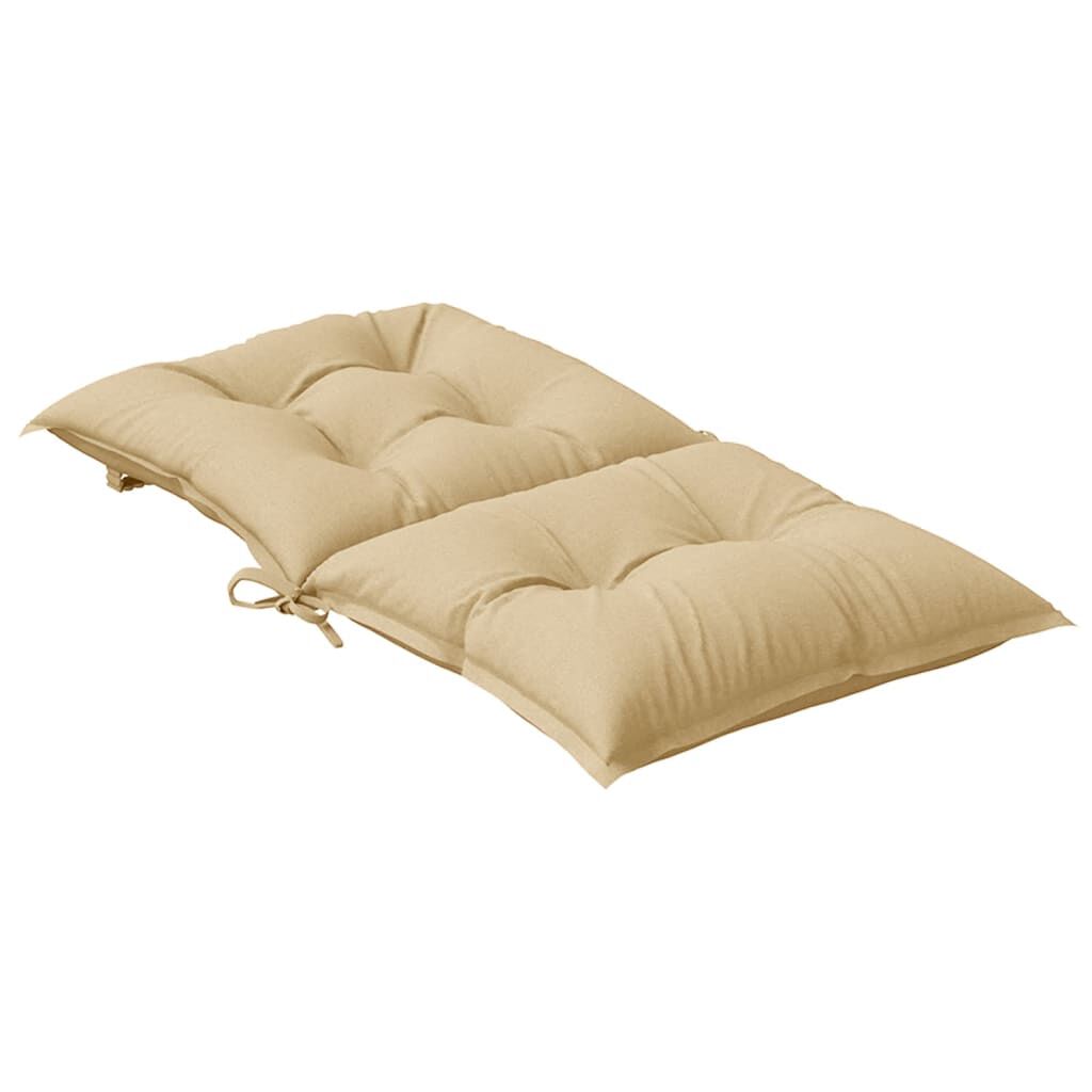 vidaXL Lowback Chair Cushions 6 pcs Melange Beige 100x50x7 cm Fabric