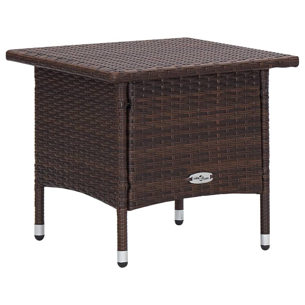 vidaXL 2 Piece Garden Lounge Set with Cushions Poly Rattan Brown