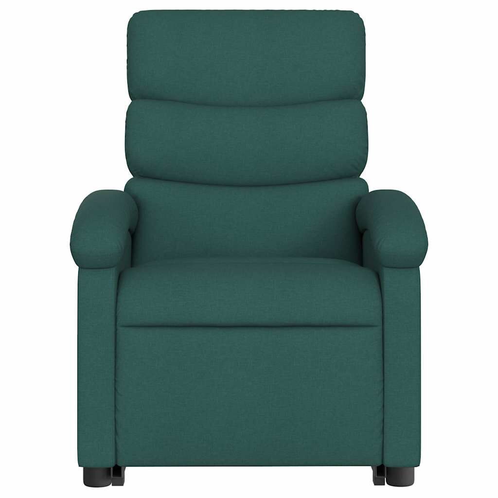 vidaXL Stand up Massage Recliner Chair Dark Green Fabric