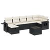 vidaXL 8 Piece Garden Sofa Set with Cushions Black Poly Rattan