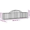 vidaXL Arched Gabion Basket 200x30x40/60 cm Galvanised Iron