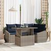 vidaXL Garden Sofa Set 5 pcs Grey and Navy Blue Poly Rattan