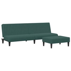 vidaXL 2 Piece Sofa Set Dark Green Velvet