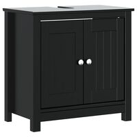 vidaXL Bathroom Sink Cabinet BERG Black 60x34x59 cm Solid Wood Pine