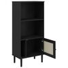 vidaXL Bookcase SENJA Rattan Look Black 60x35x130 cm Solid Wood Pine