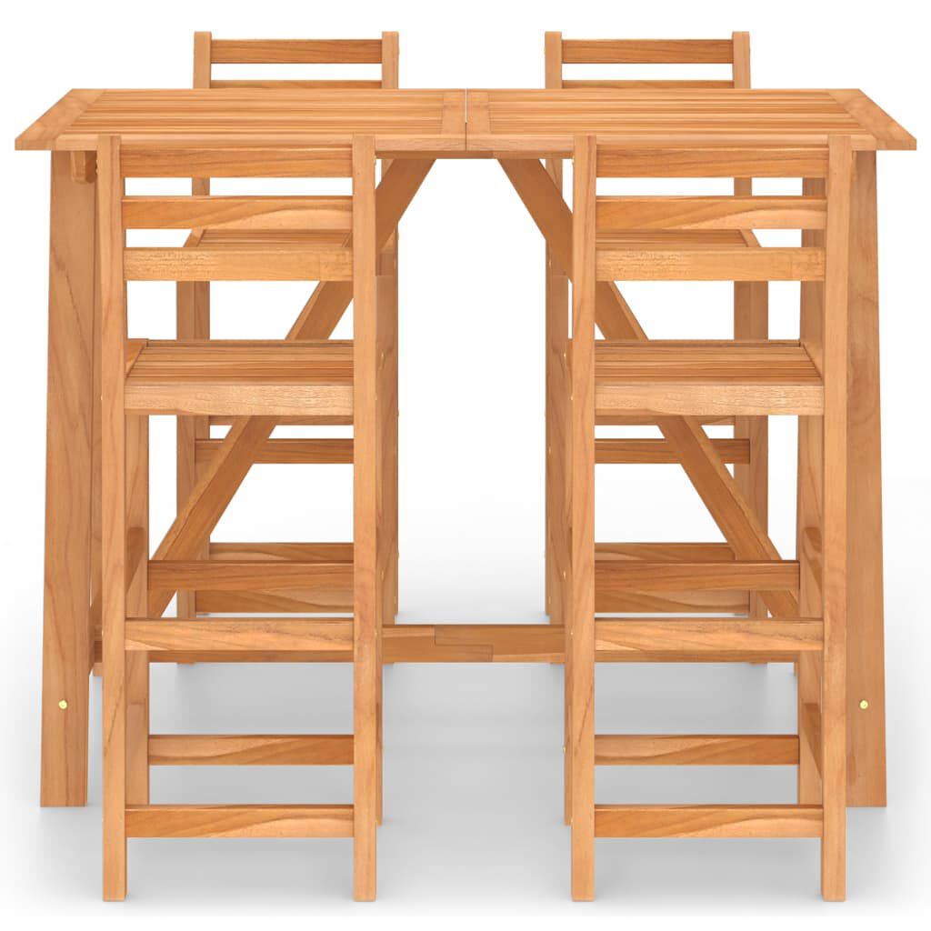 vidaXL 5 Piece Outdoor Bar Set Solid Acacia Wood
