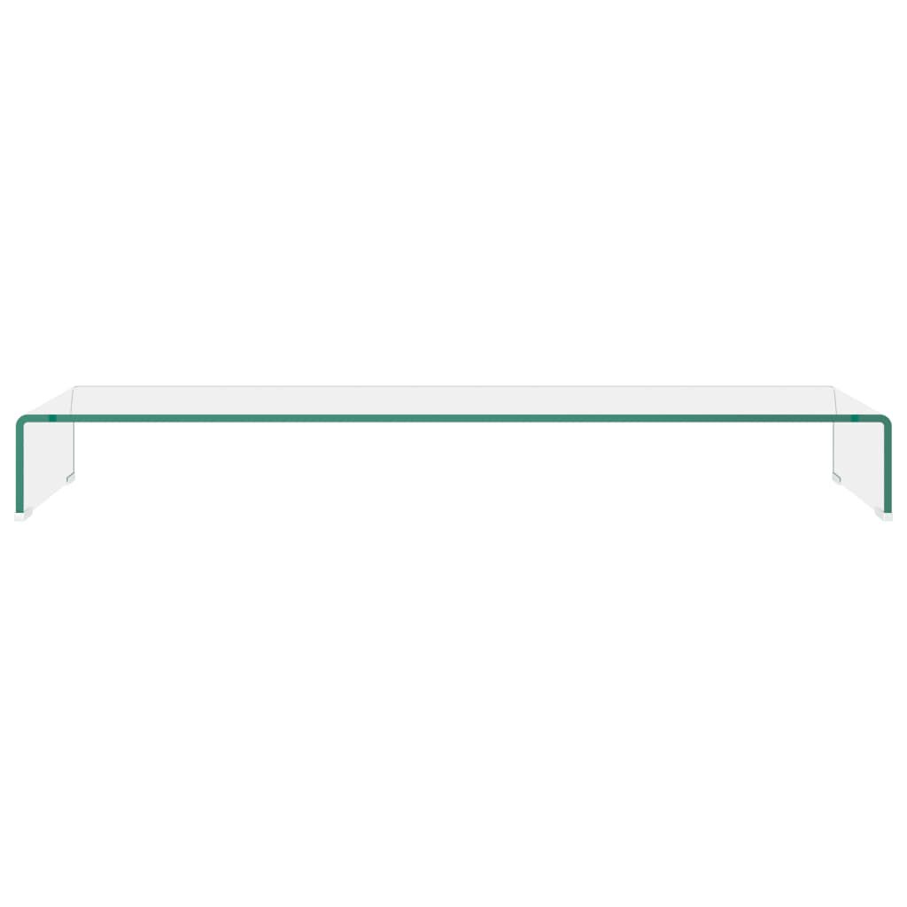 vidaXL TV Stand/Monitor Riser Glass Clear 110x30x13 cm