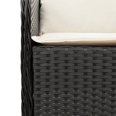vidaXL 5 Piece Garden Dining Set with Cushions Black Poly Rattan