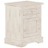 vidaXL Bedside Cabinet White 40x30x50 cm Solid Mango Wood