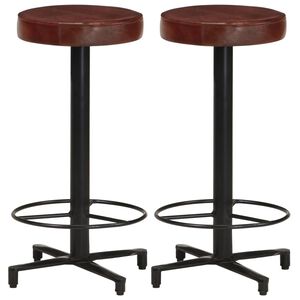 vidaXL Bar Stools 2 pcs 66 cm Real Leather