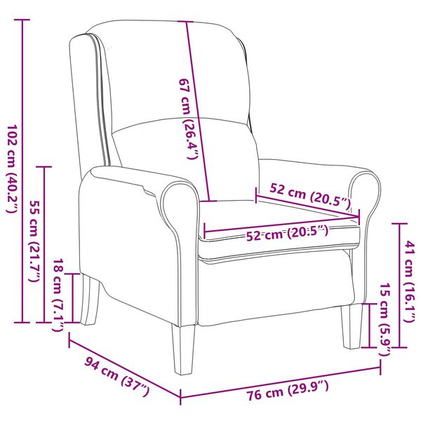 vidaXL Modern Armchair Light grey Polyester fabric, Wood Medium
