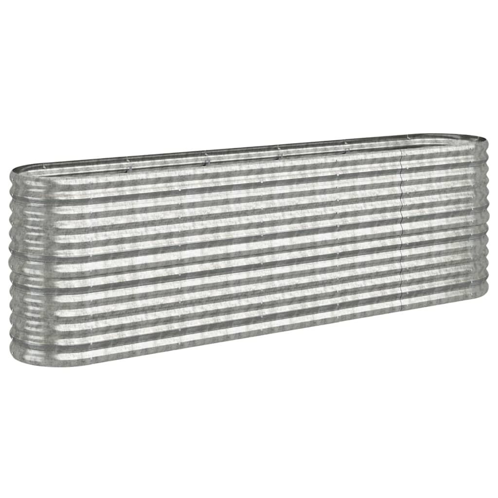 vidaXL Garden Raised Bed Powder-coated Steel 224x40x68 cm Silver