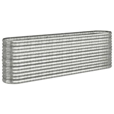 vidaXL Garden Raised Bed Powder-coated Steel 224x40x68 cm Silver