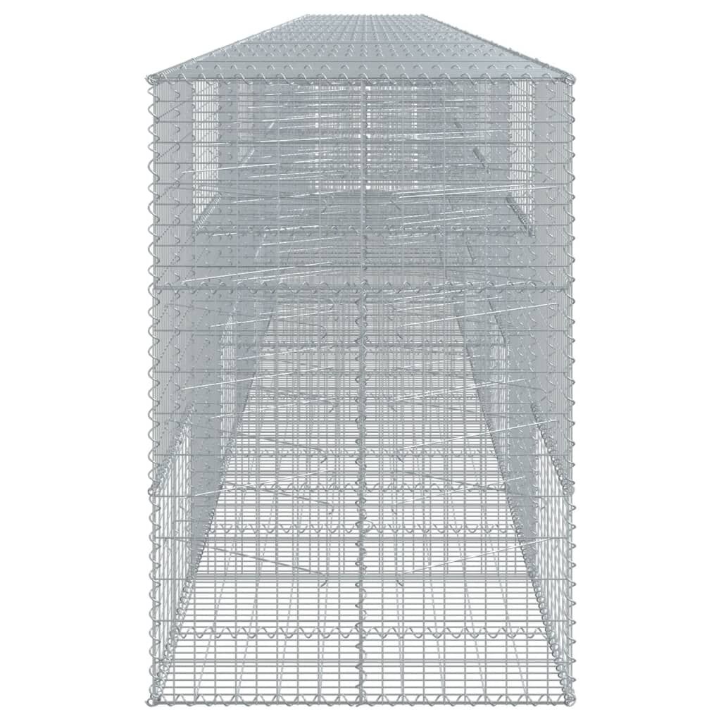 vidaXL Gabion Basket with Cover 1200x100x150 cm Galvanised Iron