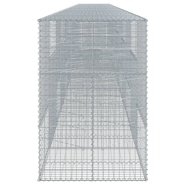 vidaXL Gabion Basket with Cover 1200x100x150 cm Galvanised Iron