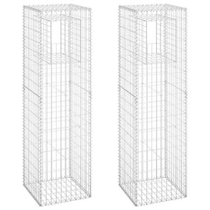 vidaXL Gabion Basket Posts 2 pcs 50x50x180 cm Iron