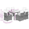 vidaXL 7 Piece Garden Dining Set with Cushions Grey Poly Rattan
