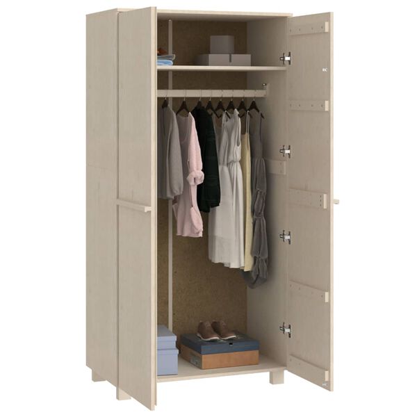 vidaXL Wardrobe HAMAR Honey Brown 89x50x180 cm Solid Wood Pine