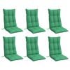 vidaXL Highback Chair Cushions 6 pcs Green Oxford Fabric