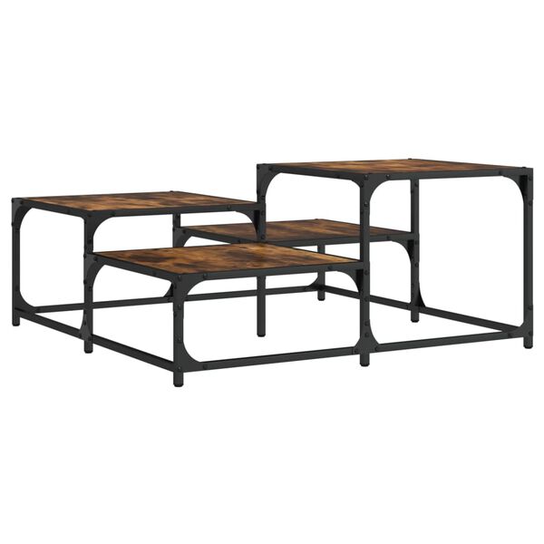 vidaXL Coffee Table Smoked Oak 87.5x87.5x40 cm Engineered Wood