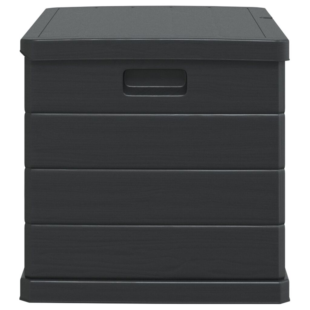 vidaXL Garden Storage Box - Anthracite, 77.5 x 54.5 x 53 cm, Plastic, 170 L