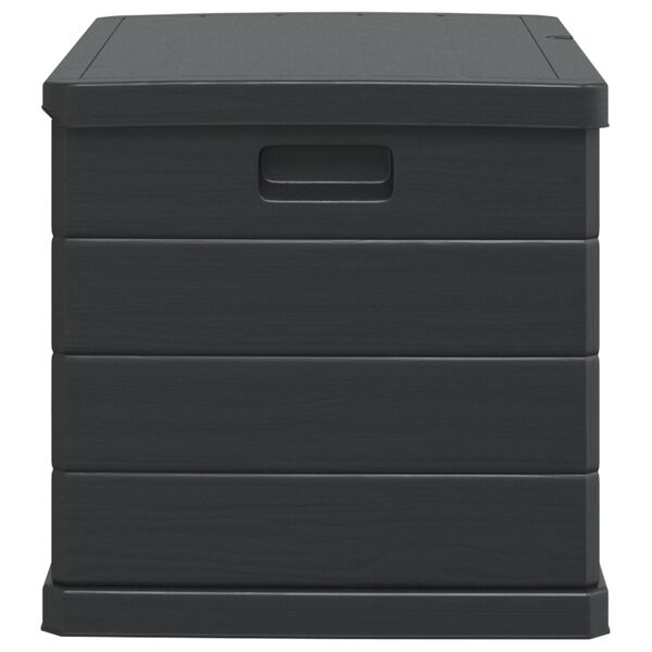 vidaXL Garden Storage Box - Anthracite, 77.5 x 54.5 x 53 cm, Plastic, 170 L
