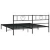 vidaXL Metal Bed Frame without Mattress with Headboard Black 193x203cm