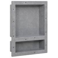 vidaXL Shower Niche with 2 Compartments Matt Grey 41x51x10 cm