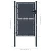 vidaXL Garden Gate Steel 100x125 cm Anthracite