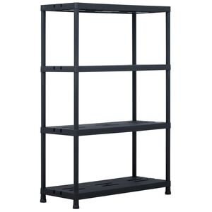 vidaXL Storage Shelf Rack Black 220 kg 90x40x138 cm Plastic