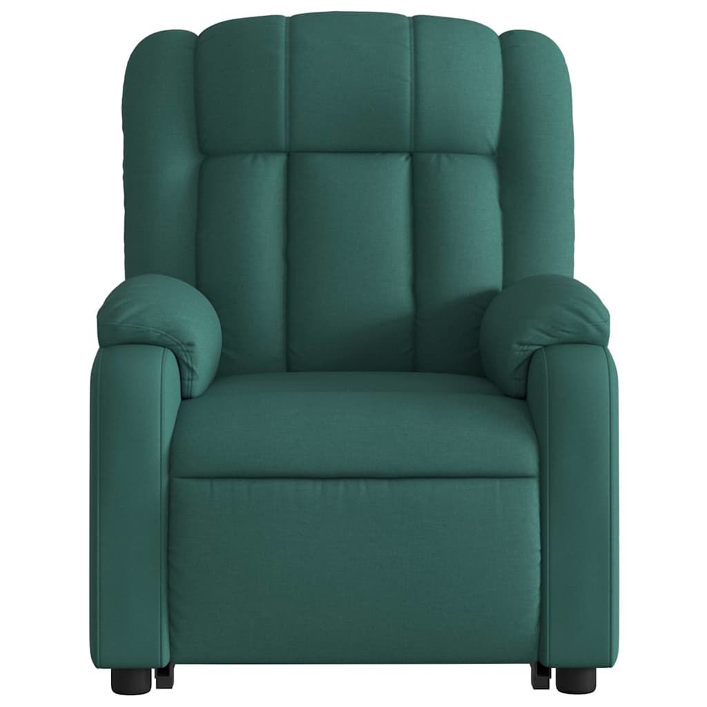 vidaXL Stand up Massage Recliner Chair Dark Green Fabric