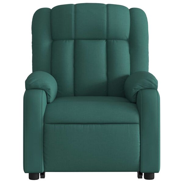 vidaXL Stand up Massage Recliner Chair Dark Green Fabric