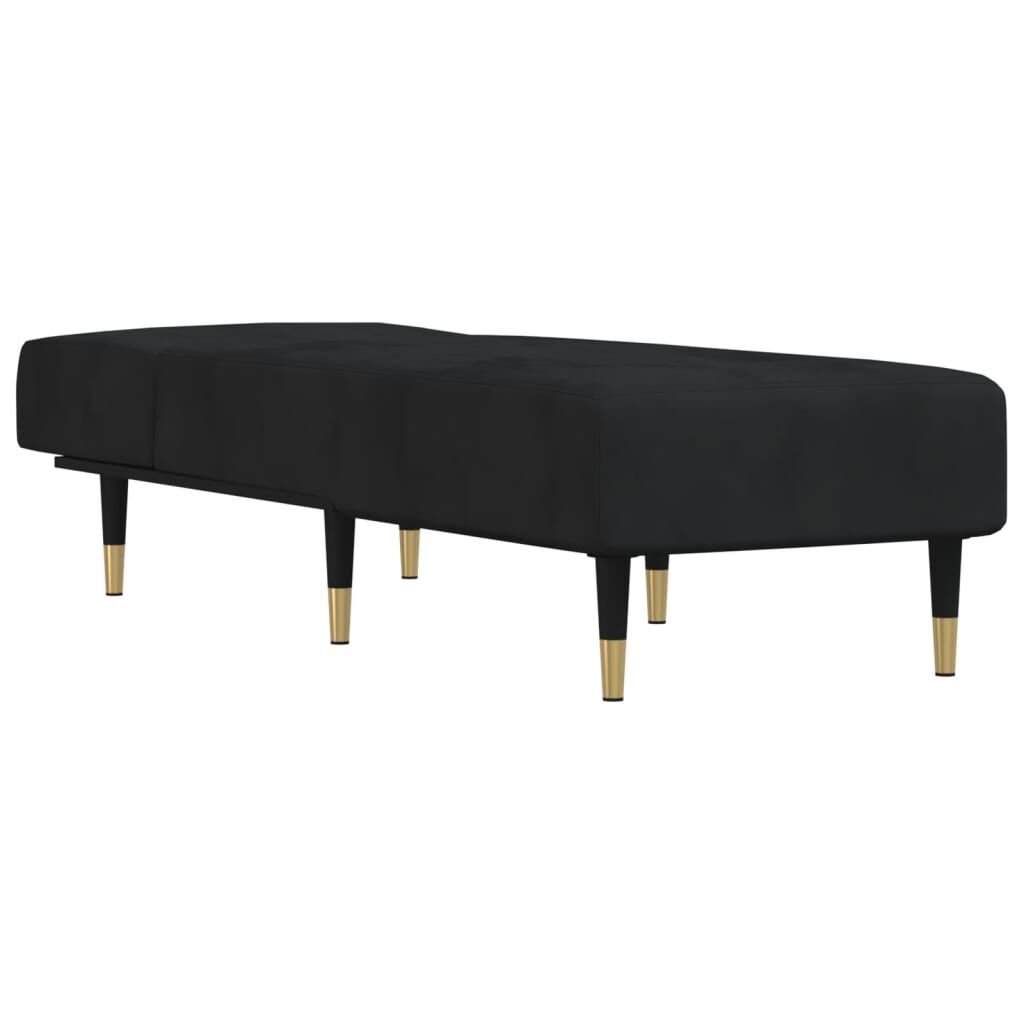 vidaXL Chaise Longue Black Velvet