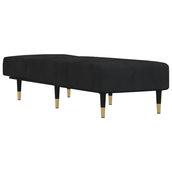 vidaXL Chaise Longue Black Velvet