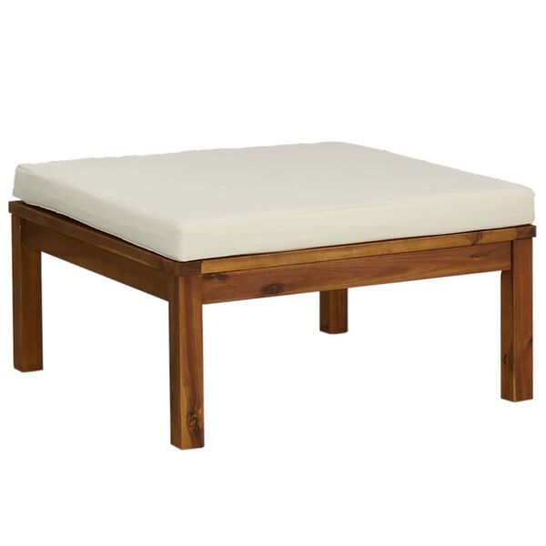 vidaXL 7 Piece Garden Lounge Set with Cream Cushion Solid Acacia Wood