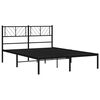 vidaXL Metal Bed Frame without Mattress with Headboard Black 135x190cm