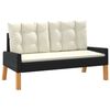 vidaXL 4 Piece Garden Lounge Set with Cushions Poly Rattan&Solid Wood