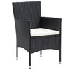 vidaXL 5 Piece Garden Bistro Set Poly Rattan & Solid Acacia Wood Black