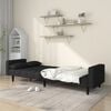 vidaXL 2-Seater Sofa Bed with Two Pillows Black Fabric