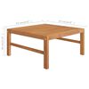 vidaXL 3 Piece Garden Lounge Set with Cream Cushions Teak Wood