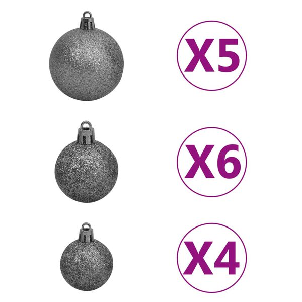 vidaXL Artificial Pre-lit Christmas Tree with Ball Set White 120 cm PVC