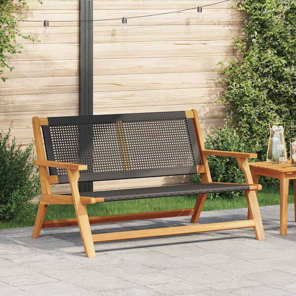 vidaXL Garden Furniture Black 122 x 78 x 73cm Solid Acacia wood