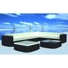 vidaXL 8 Piece Garden Lounge Set with Cushions Poly Rattan Black