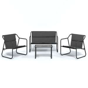 vidaXL 4 Piece Garden Lounge Set with Cushions Anthracite Steel
